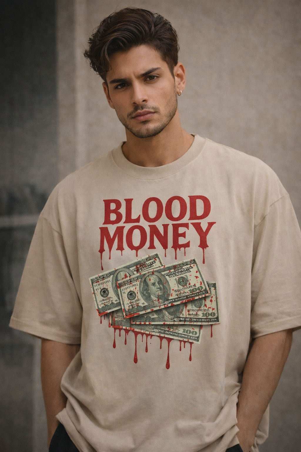 BLOOD MONEY - Men's Oversized T-Shirt