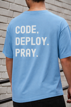 Code Deploy Pray - Men's Oversized Tee