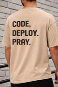 Code Deploy Pray - Men's Oversized Tee