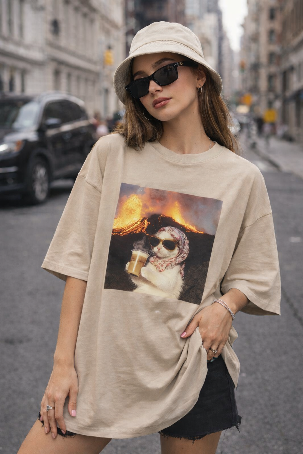 IDC Cat Vibes - Women's Oversized Tee