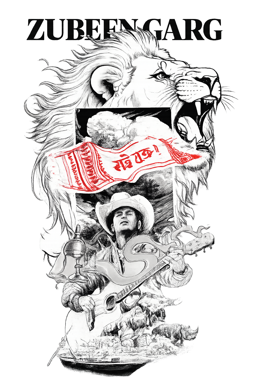 Zubeen Garg Illustration - Men's Oversized Tee