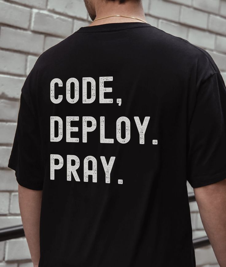 Code Deploy Pray - Men's Oversized Tee