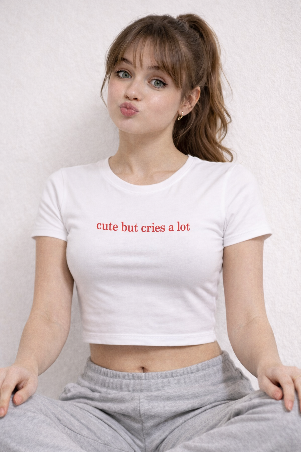 Cute But Cries A Lot Crop Top